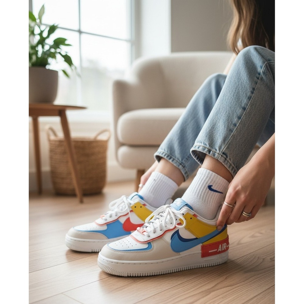 Nike Air Force 1 Shadow "Sail/Blue/Orange" – Women's Size 10 (US)